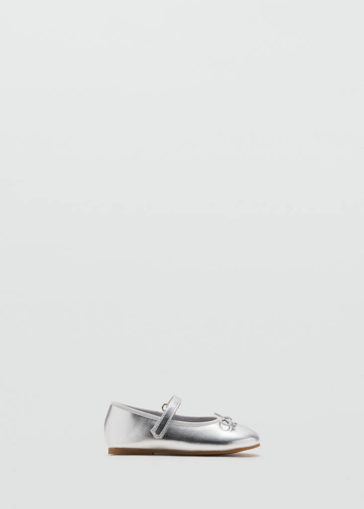 Metallic ballet flats with bow — Silver
