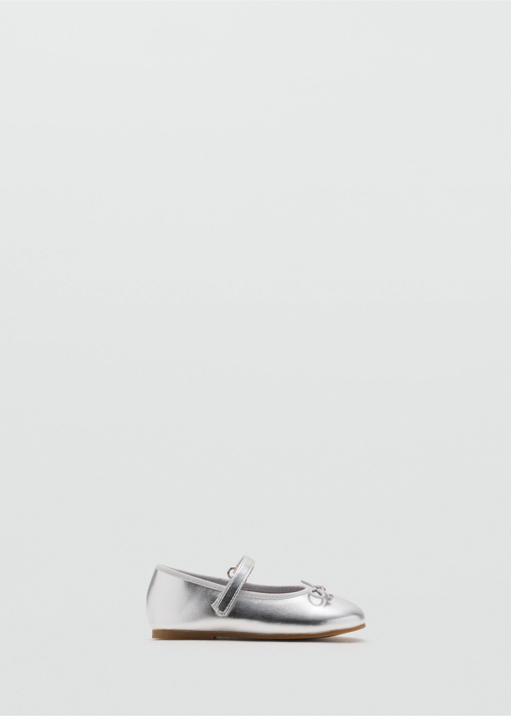 Metallic ballet flats with bow - Article without model, Silver. Ref: 37014421-00.