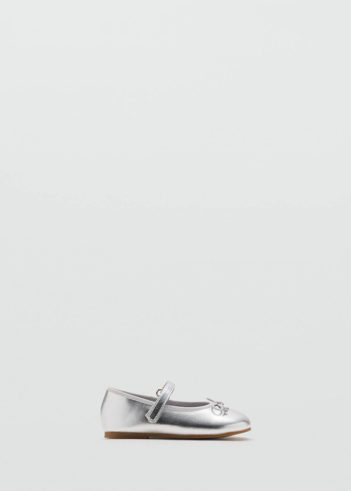 Metallic ballet flats with bow — Silver