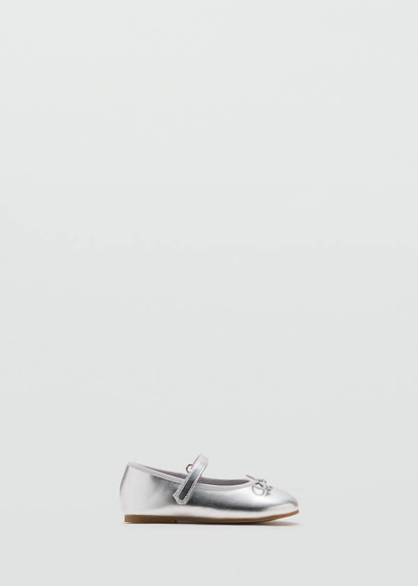 Metallic ballet flats with bow — Silver