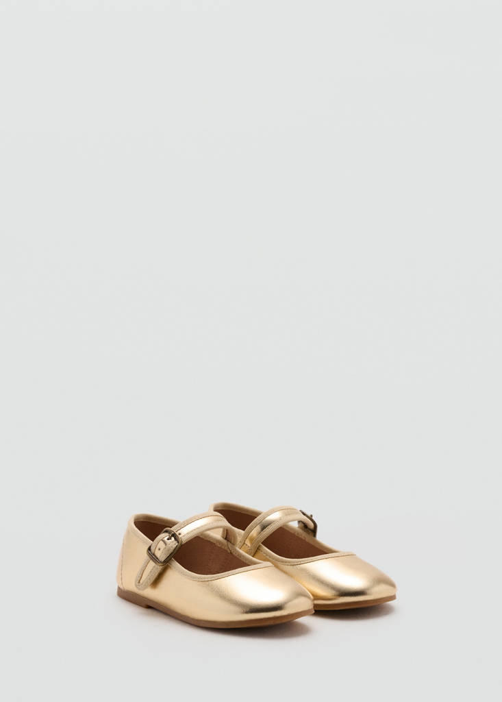 Metallic ballet flats with bow — Gold