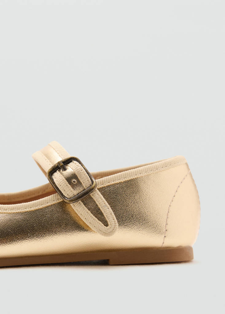 Metallic ballet flats with bow — Gold