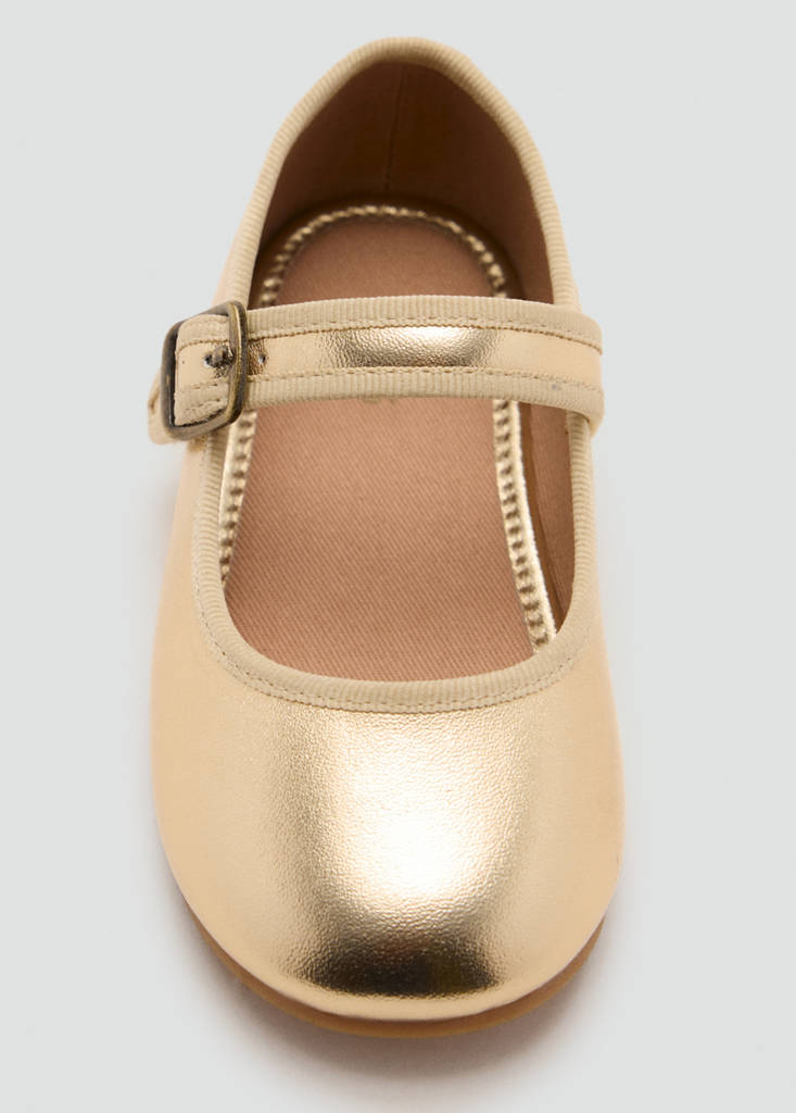 Metallic ballet flats with bow — Gold