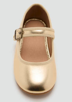 Metallic ballet flats with bow — Gold 4