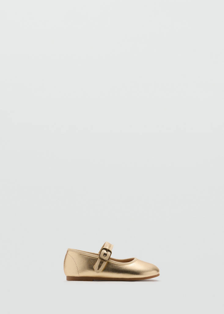 Metallic ballet flats with bow — Gold
