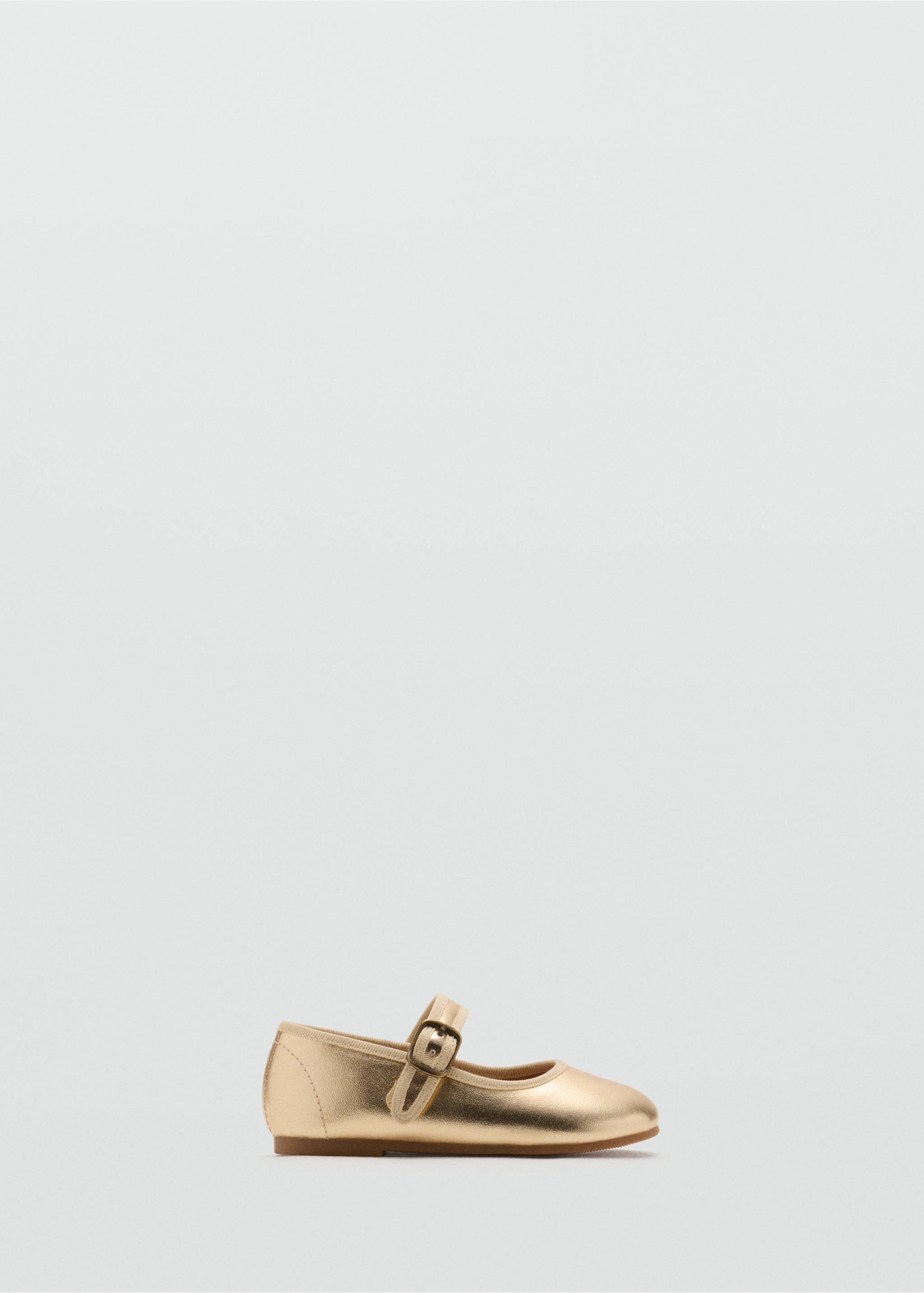 Metallic ballerina flats with buckle - Article without model, Gold. Ref: 37014422-00.