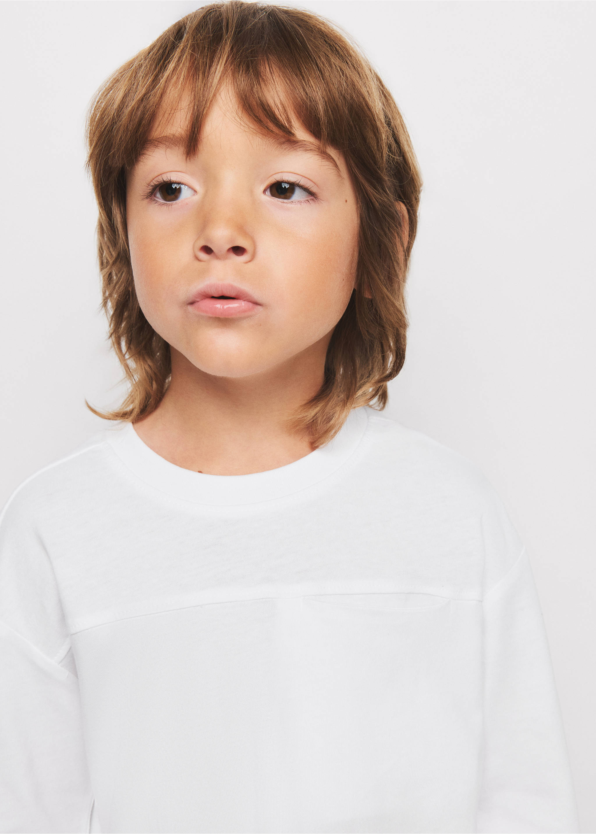 Pocket cotton T-shirt - Details of the article 1, White. Ref: 37014423-00.