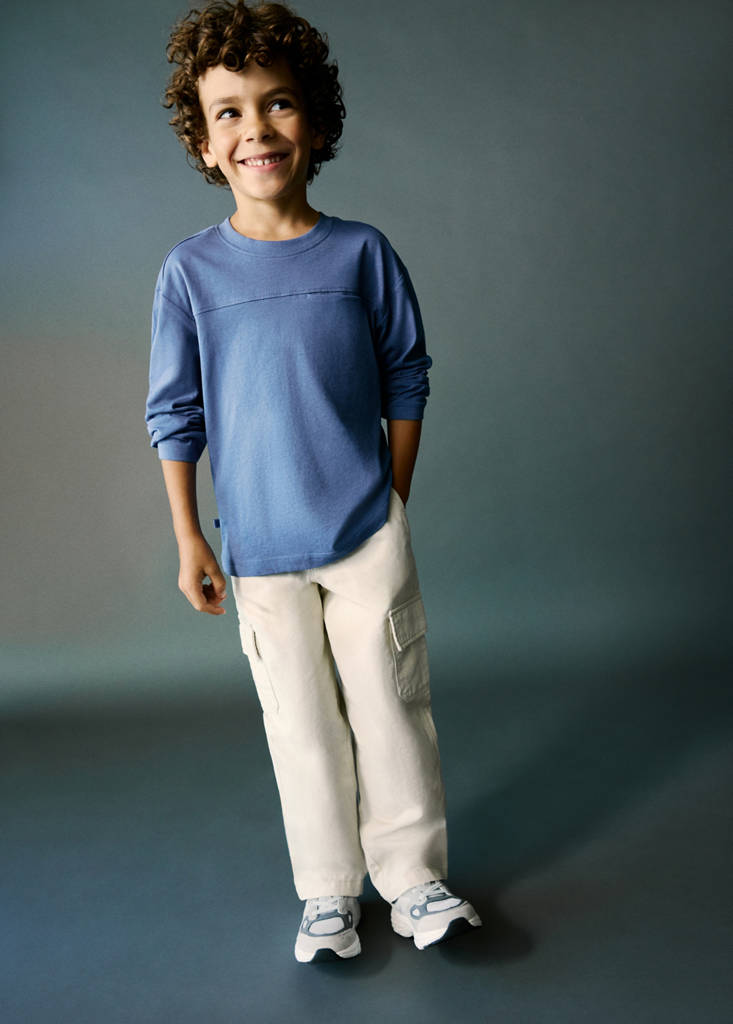 Pocket cotton T-shirt — China Blue