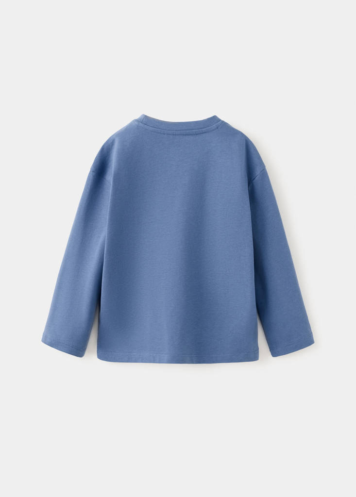 Pocket cotton T-shirt — China Blue