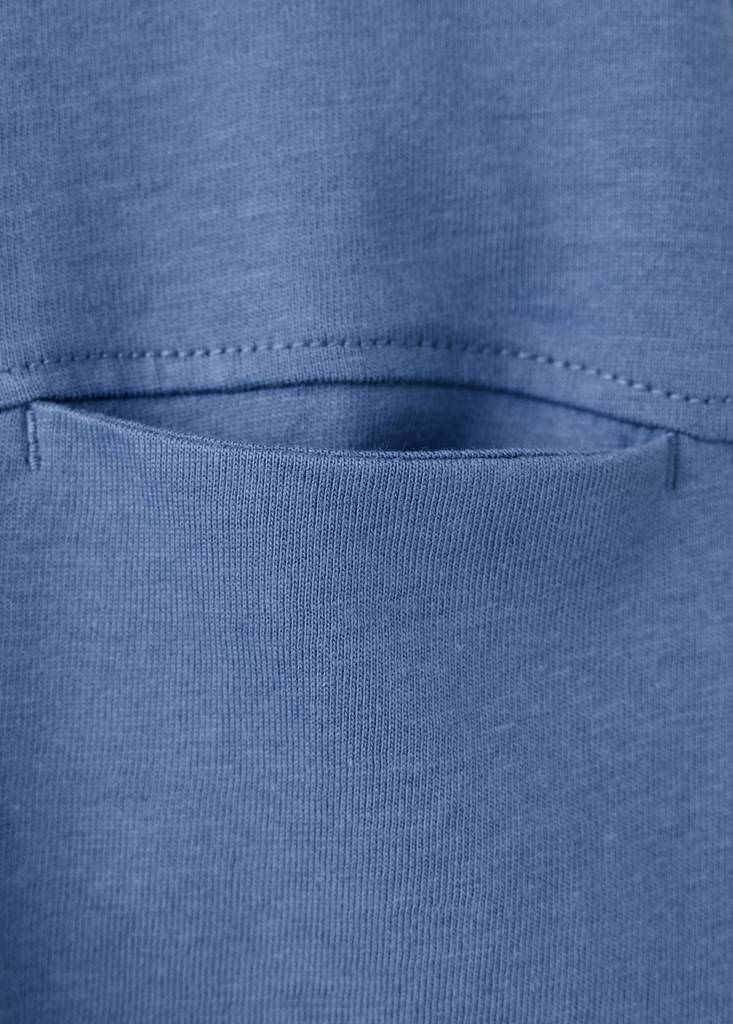 Pocket cotton T-shirt — China Blue