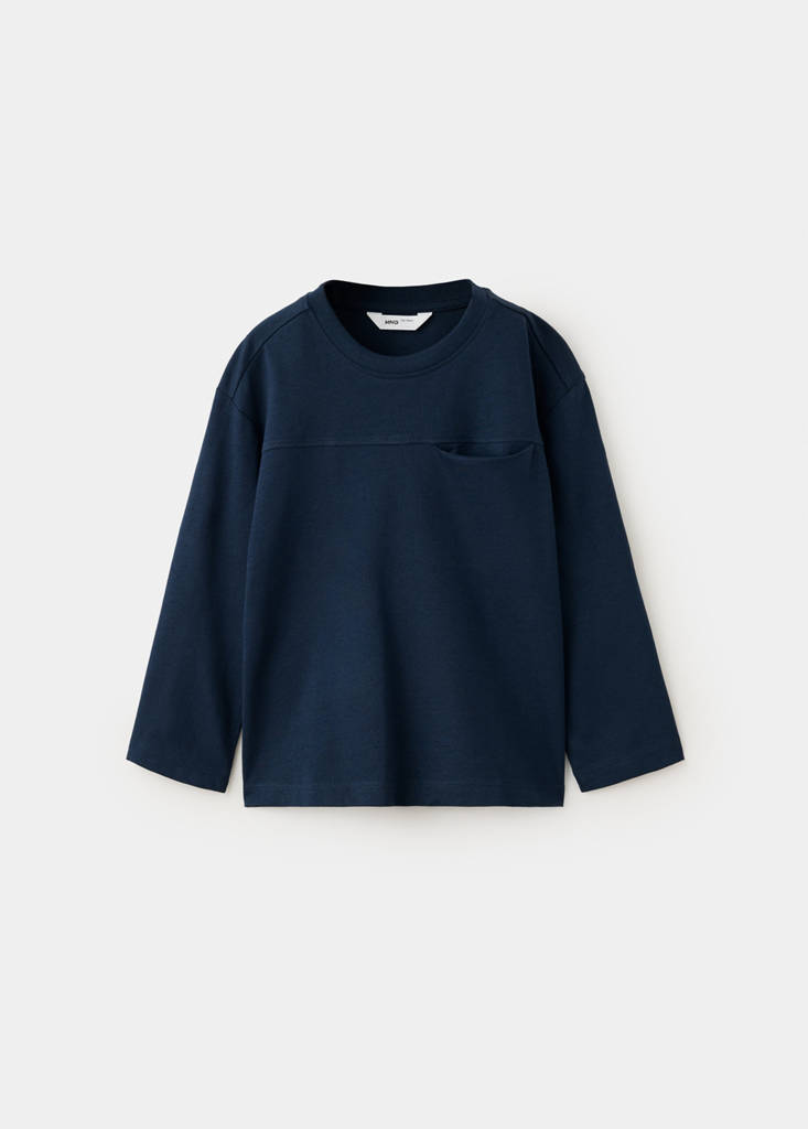 Pocket cotton T-shirt — Navy