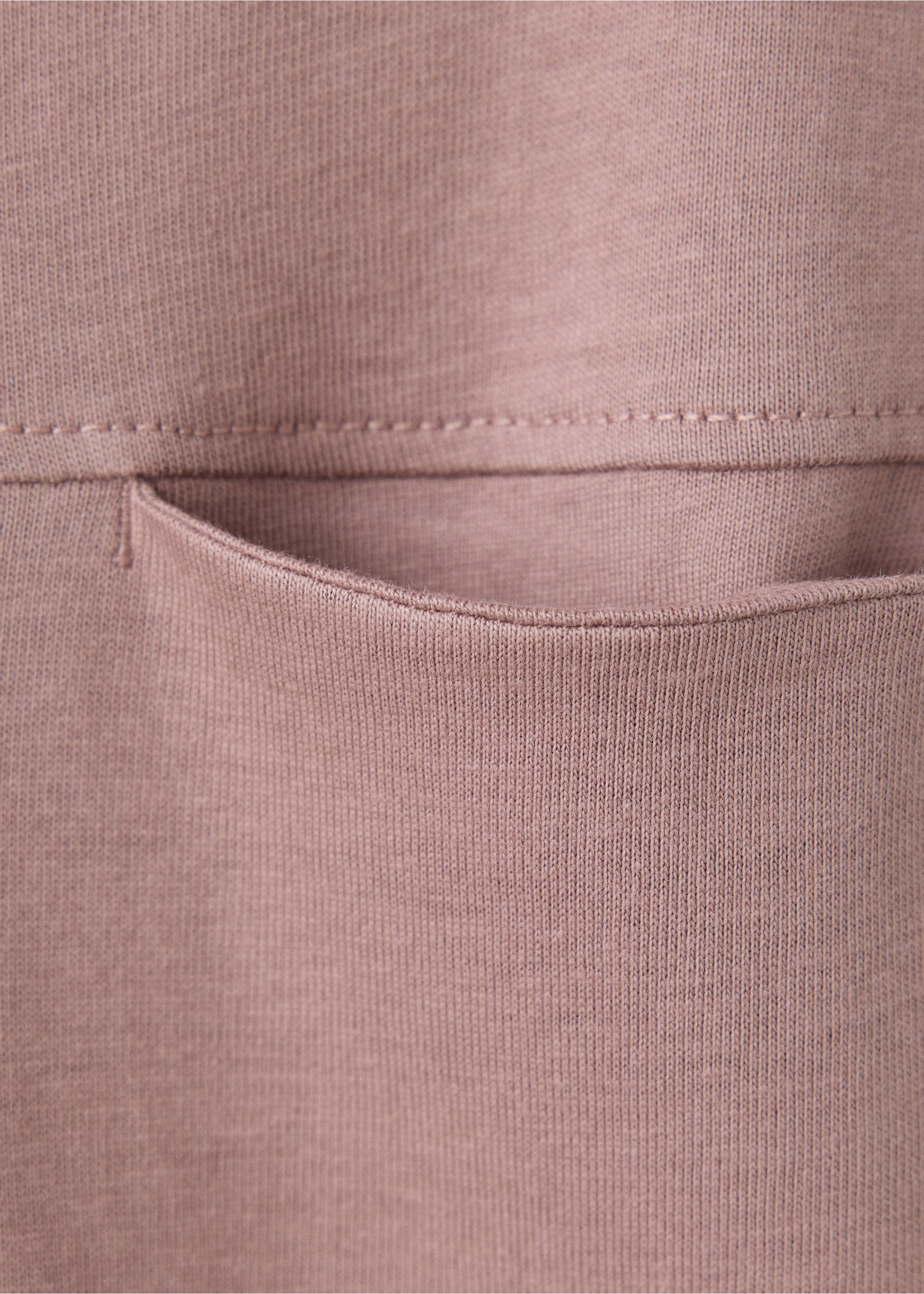 Pocket cotton T-shirt - Details of the article 0, Pale Pink. Ref: 37014423-00.