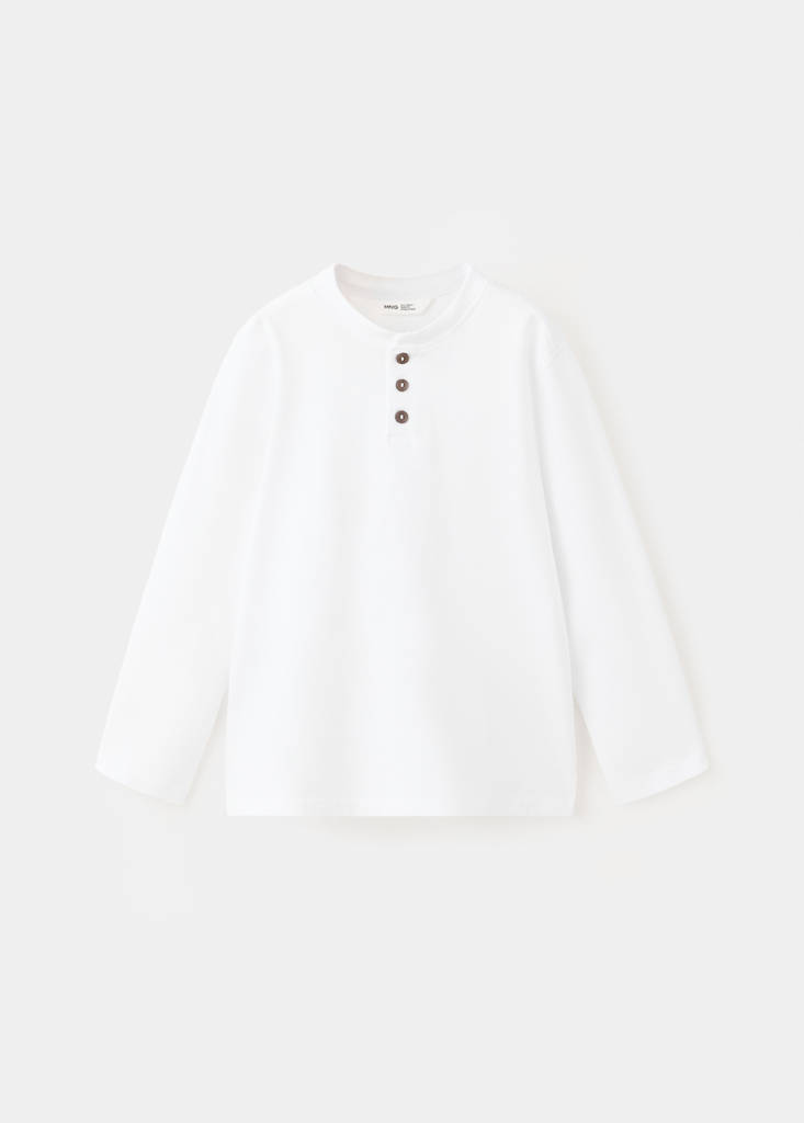 Buttoned cotton T-shirt - thumbnail 3