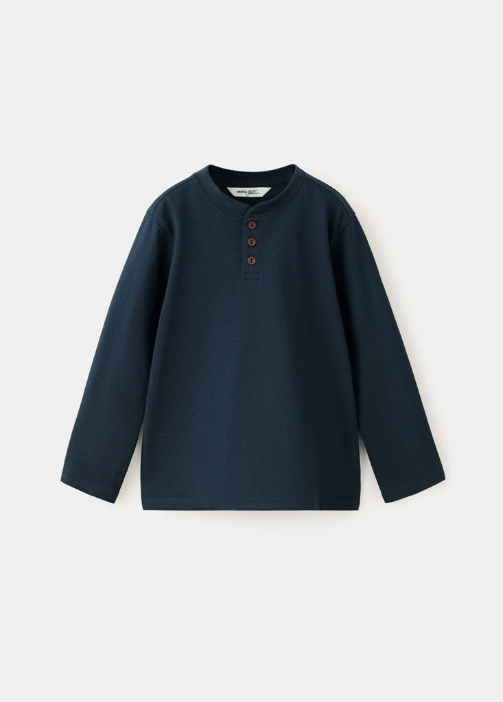 Buttoned cotton T-shirt - thumbnail 8