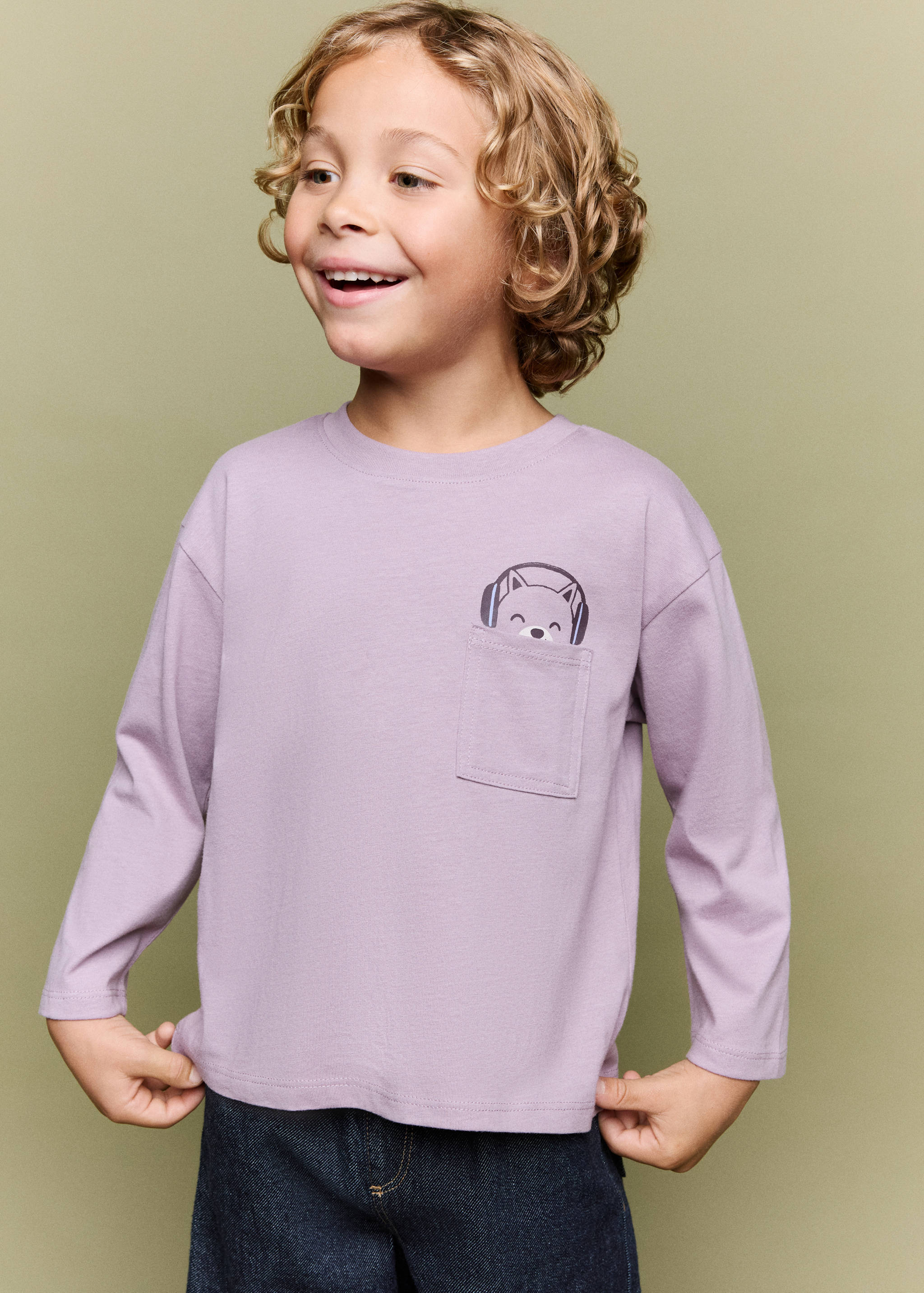Printed cotton-blend t-shirt - Medium plane