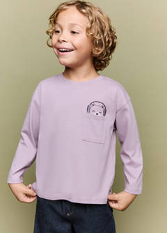 Printed cotton-blend t-shirt — Lavender 2