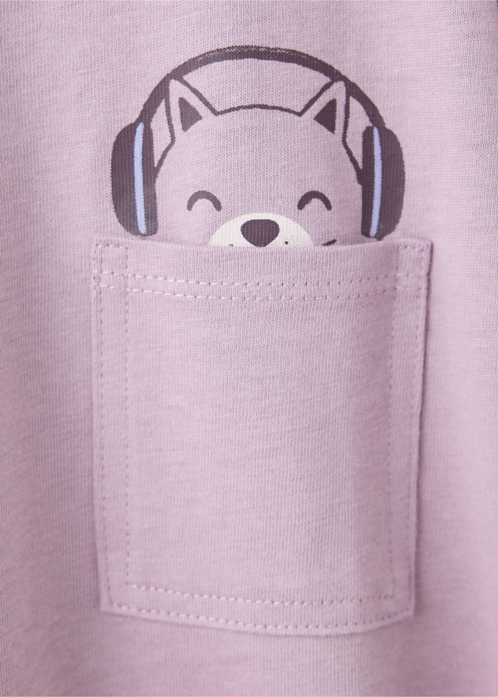 Printed cotton-blend t-shirt - Details of the article 8, Lavender. Ref: 37014425-00.