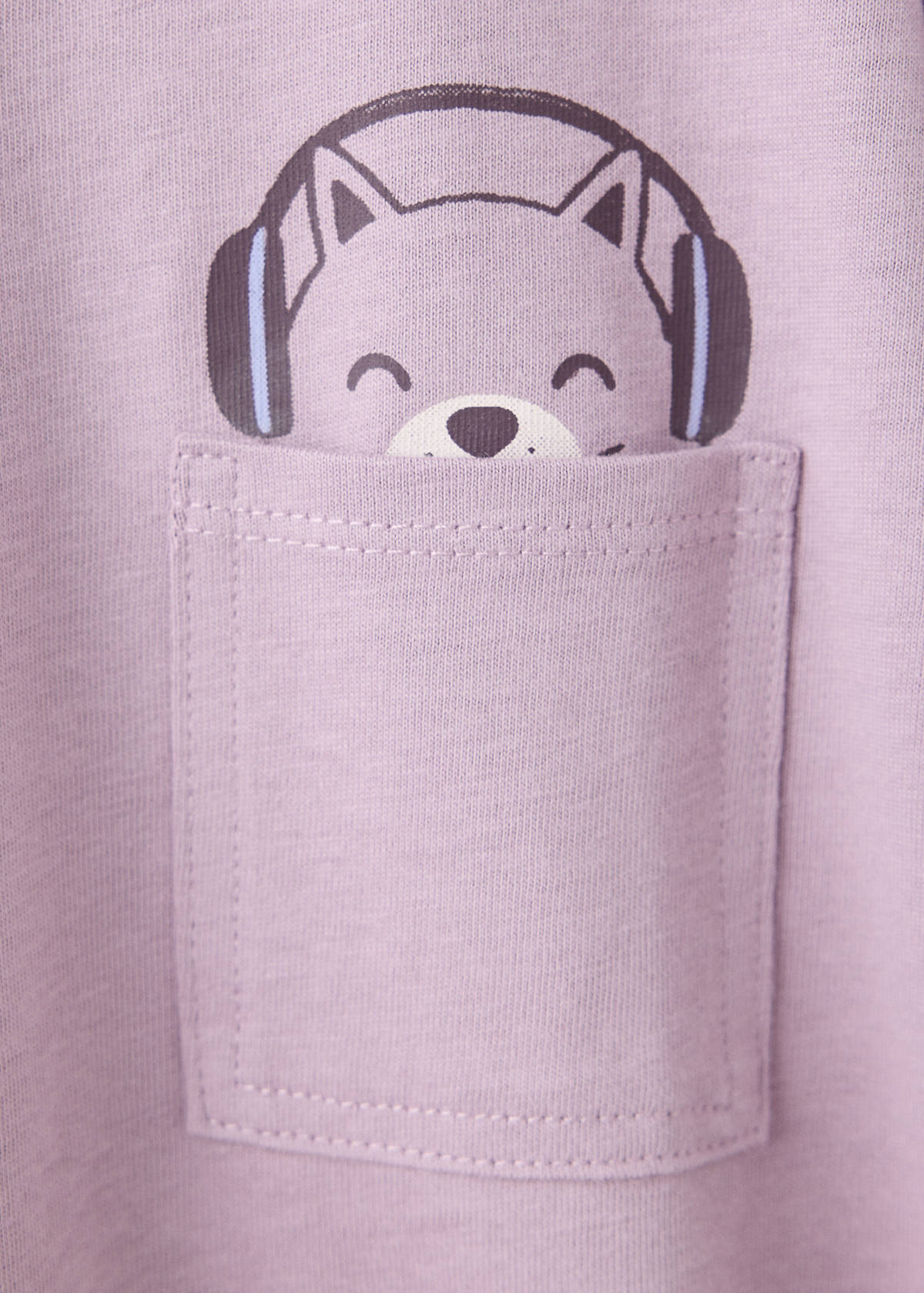 Printed cotton-blend t-shirt — Lavender