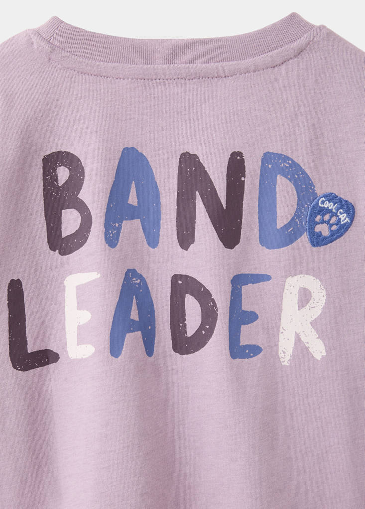 Printed cotton-blend t-shirt — Lavender
