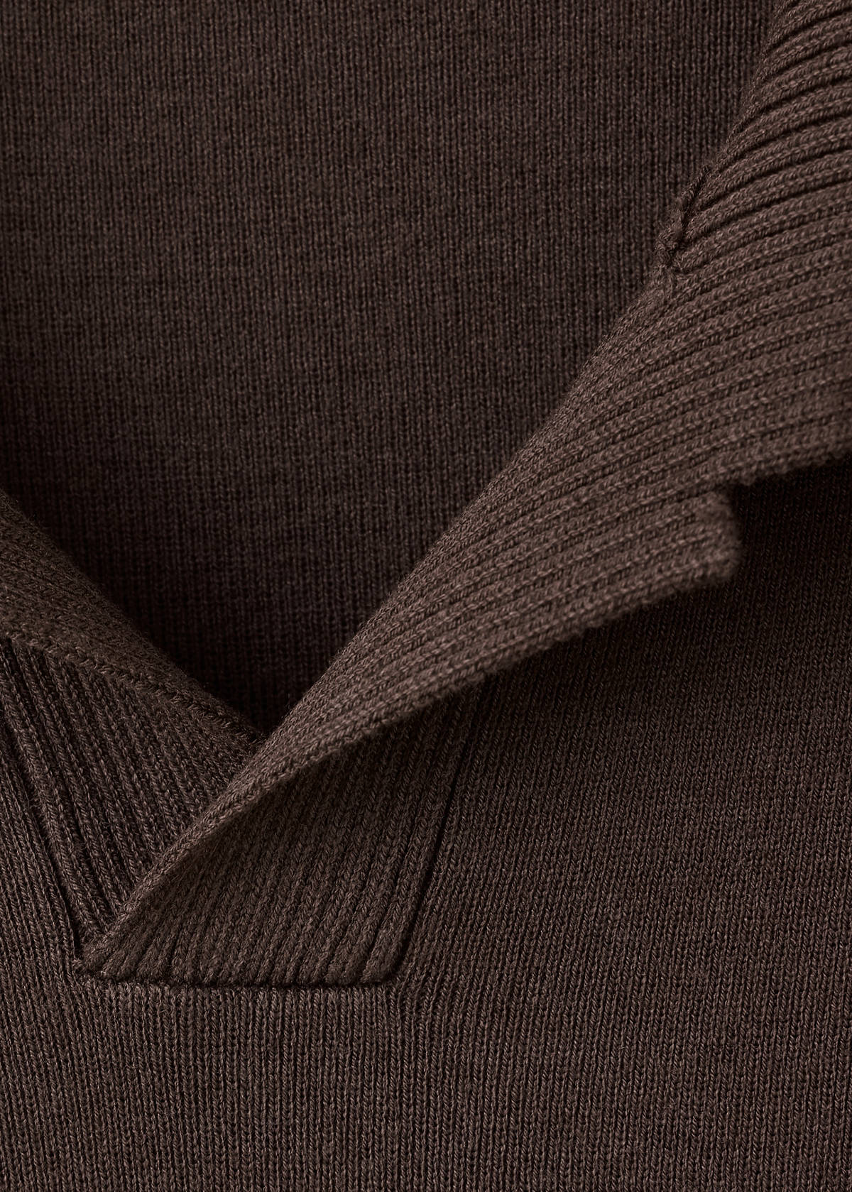 Fine knit cotton blend polo — Brown