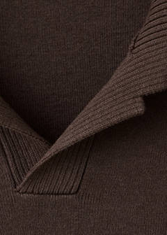 Fine knit cotton blend polo — Brown 8