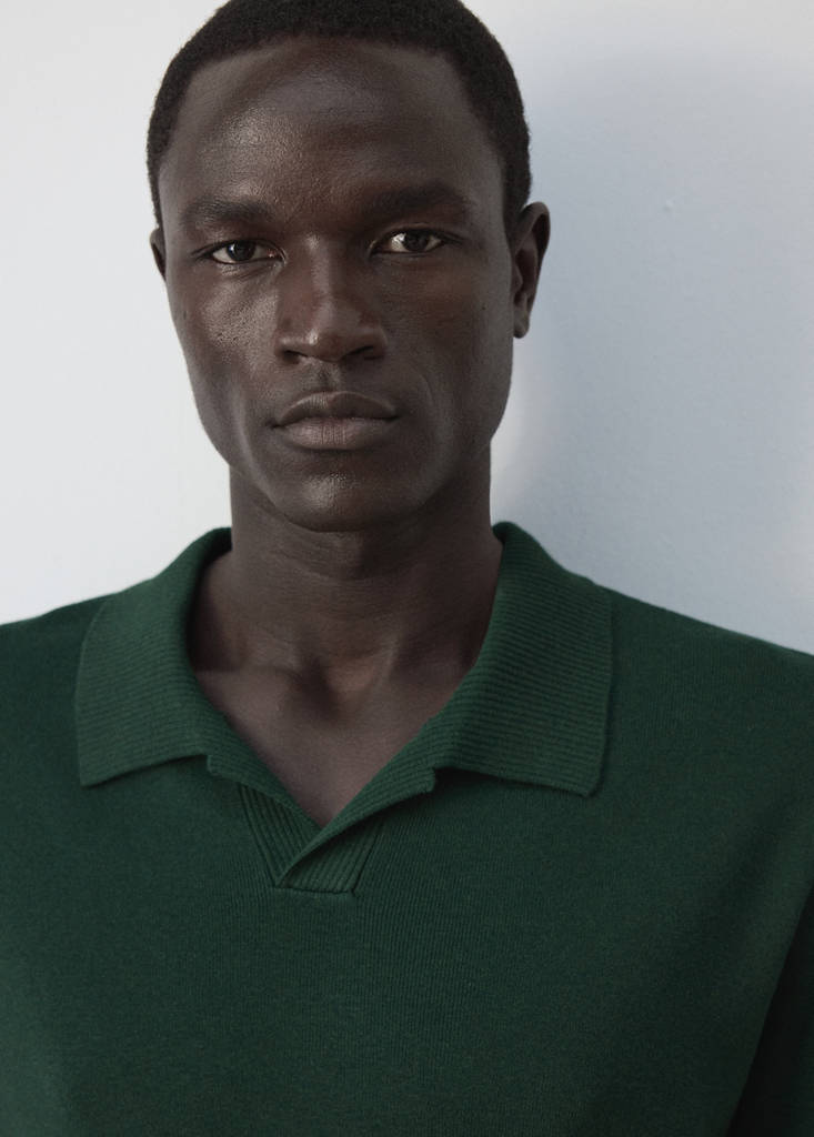 Fine knit cotton blend polo — Billiard Green