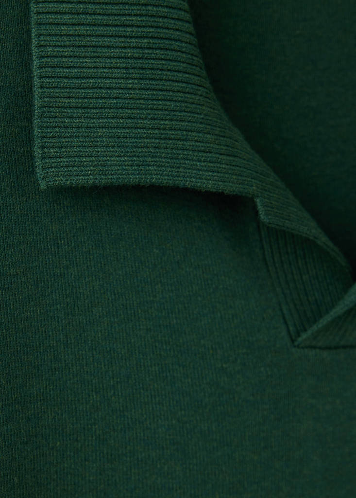 Fine knit cotton blend polo — Billiard Green