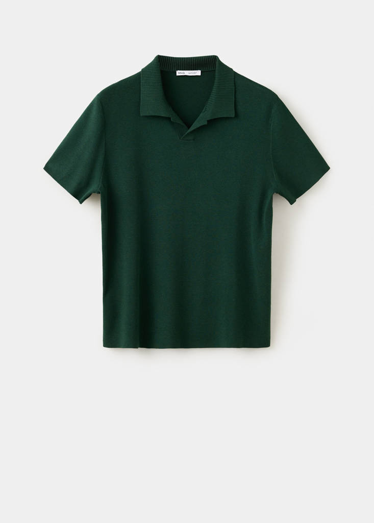 Fine knit cotton blend polo — Billiard Green