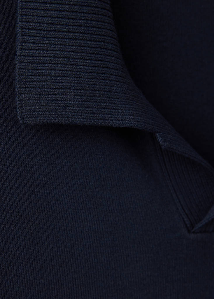 Fine knit cotton blend polo — Navy