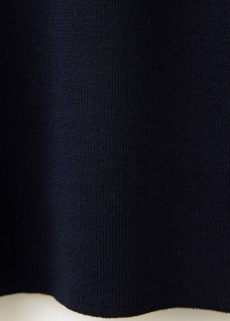 Fine knit cotton blend polo — Navy