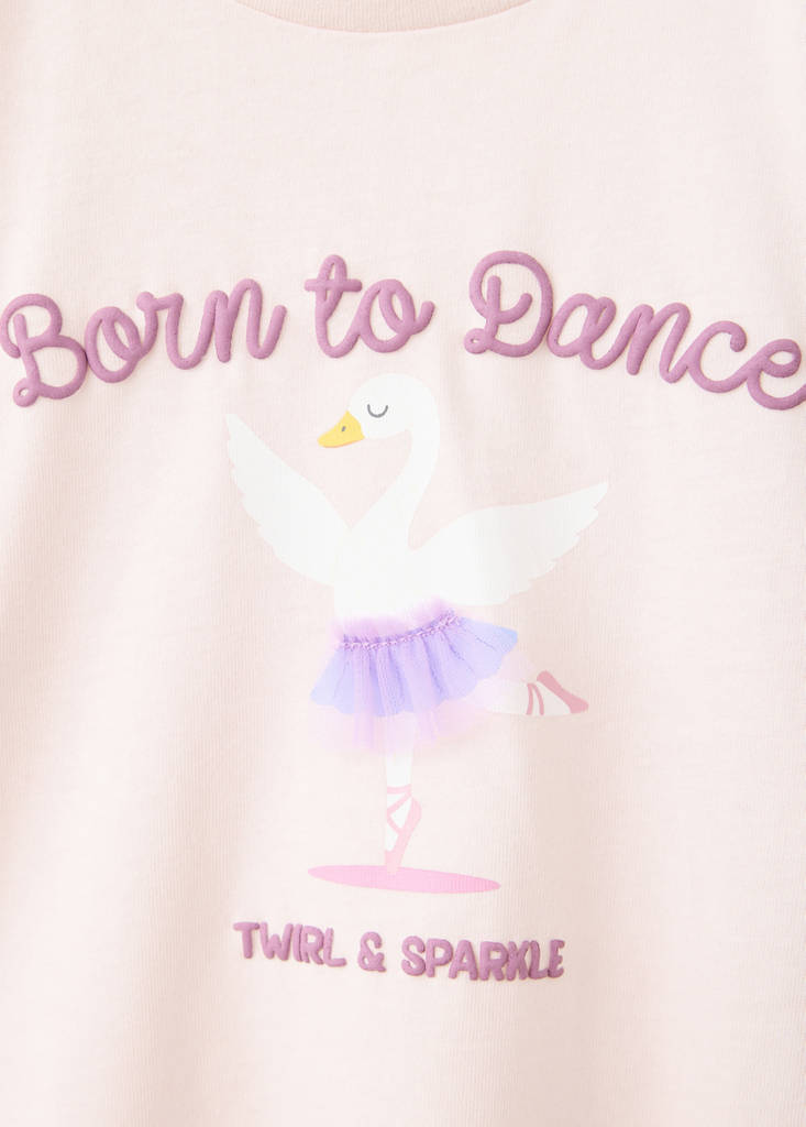 Printed cotton-blend t-shirt — Pink