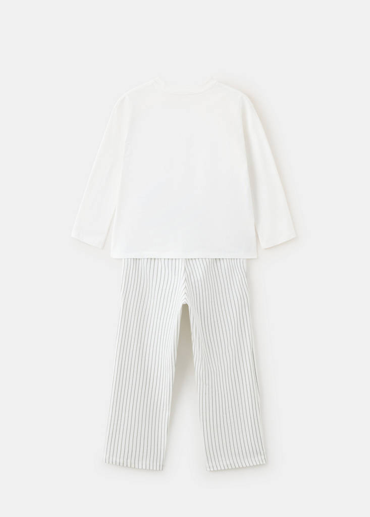 Full printed cotton pyjamas set — White