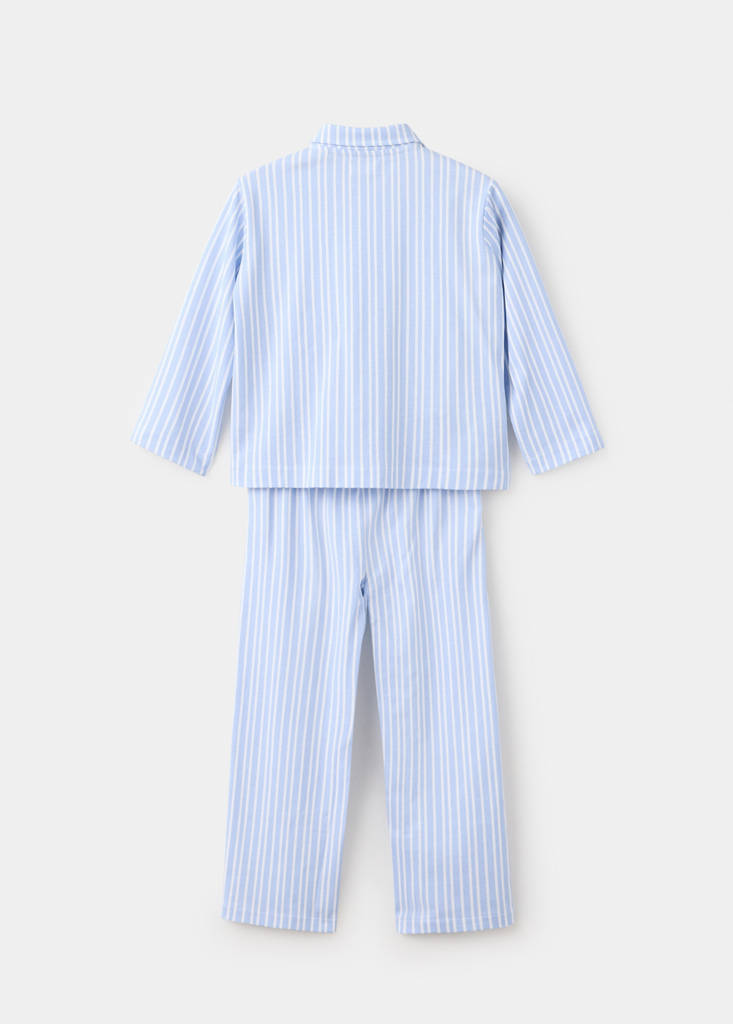 Full cotton striped pyjama set — Sky Blue