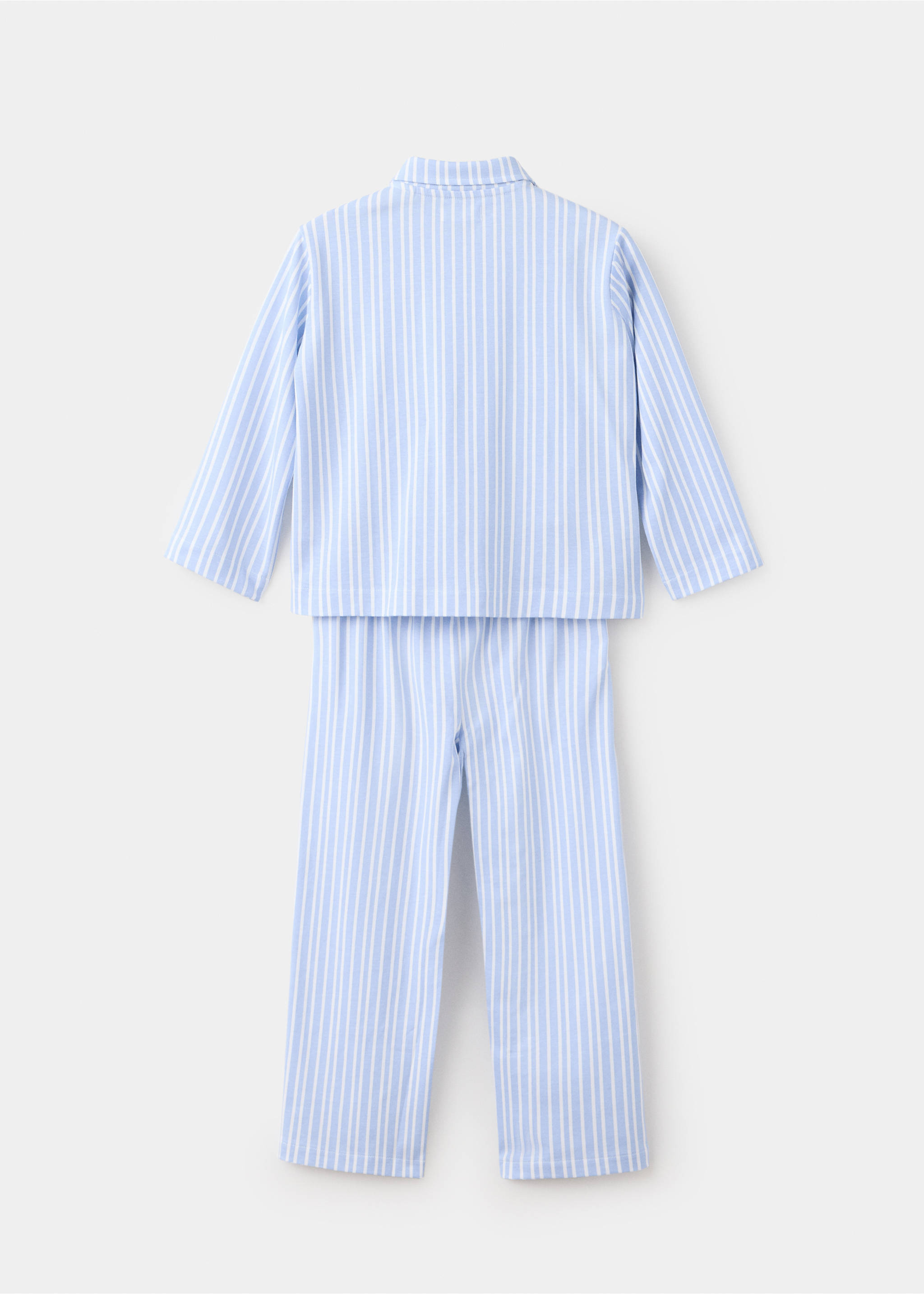 Pyjama complet en coton à rayures - Verso de l’article, Bleu ciel. Ref: 37014430-00.