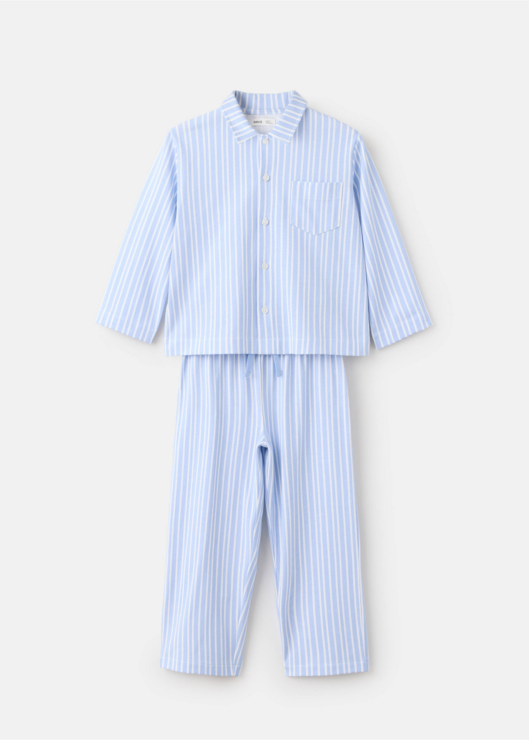 Pyjama complet en coton à rayures - Article sans modèle, Bleu ciel. Ref: 37014430-00.