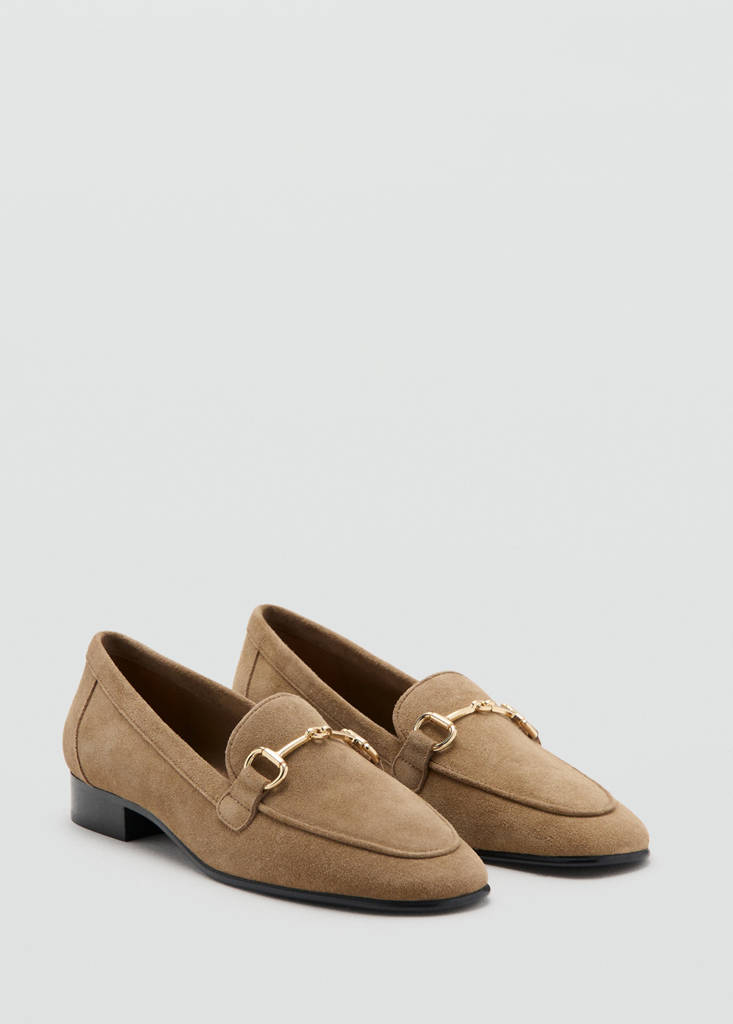 Suede moccasins with buckle — Sand