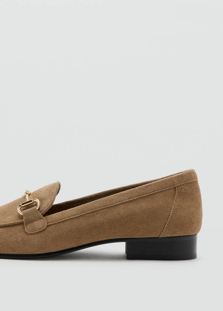 Suede moccasins with buckle — Sand