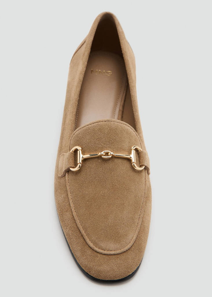 Suede moccasins with buckle — Sand