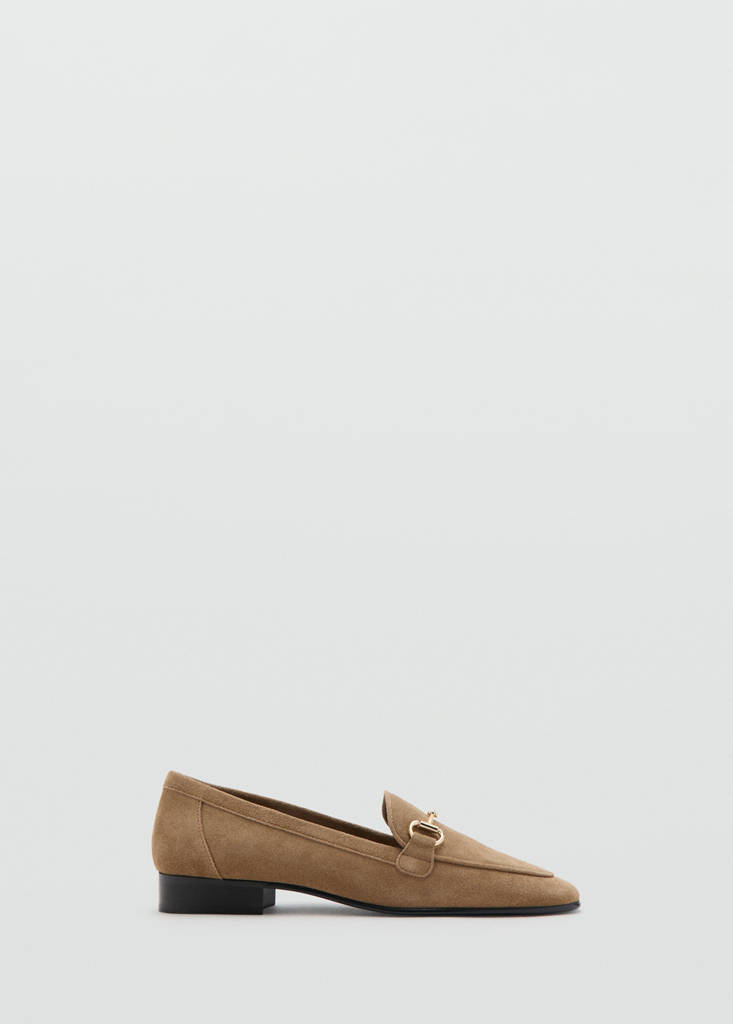 Suede moccasins with buckle — Sand