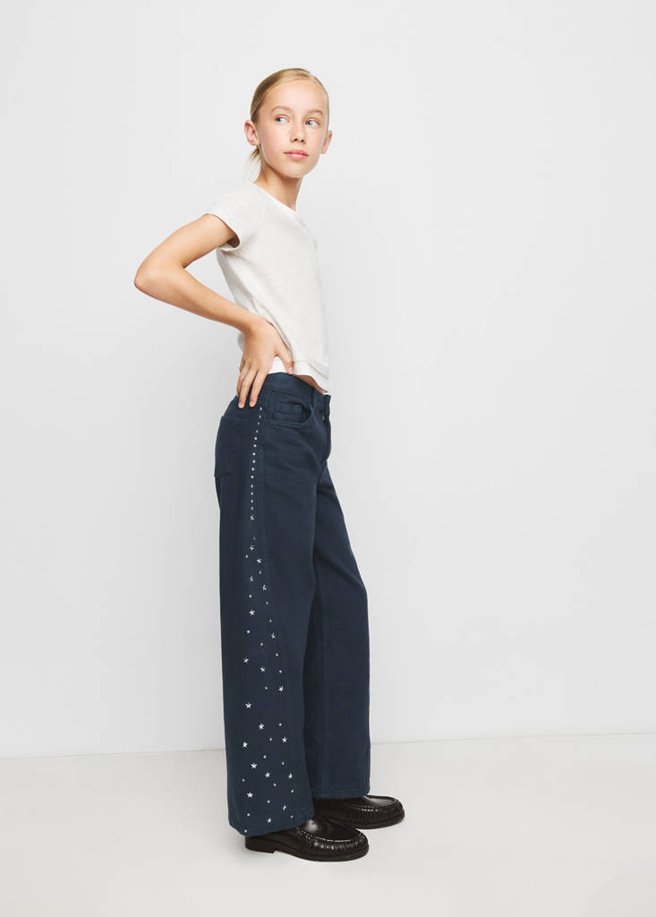 Star-detail culotte jeans — Navy
