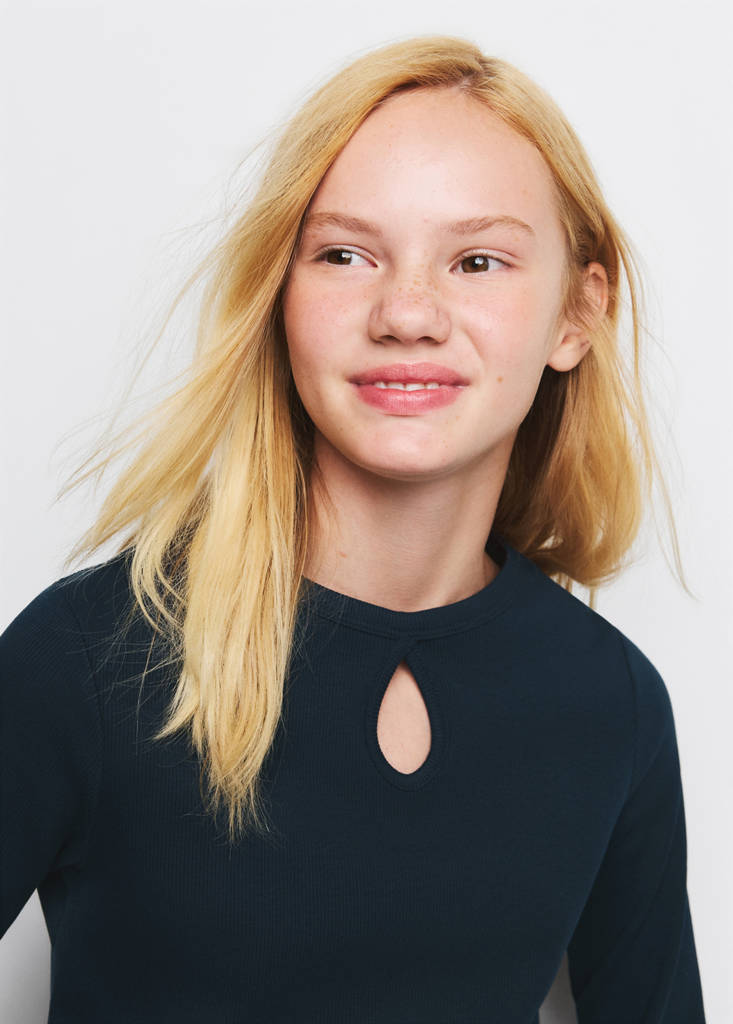 Long-sleeved t-shirt with cut-out — Navy