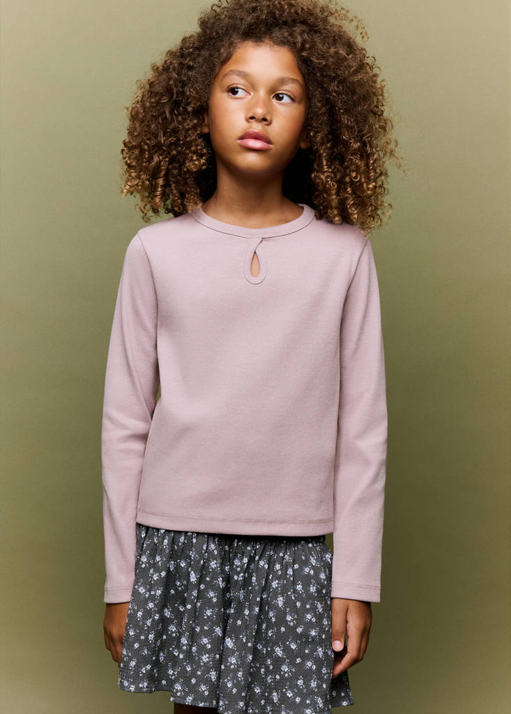 Long-sleeved t-shirt with cut-out — Light/Pastel Purple