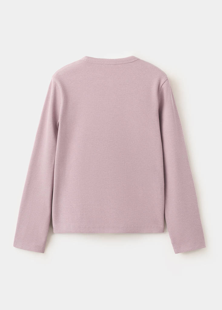 Long-sleeved t-shirt with cut-out — Light/Pastel Purple