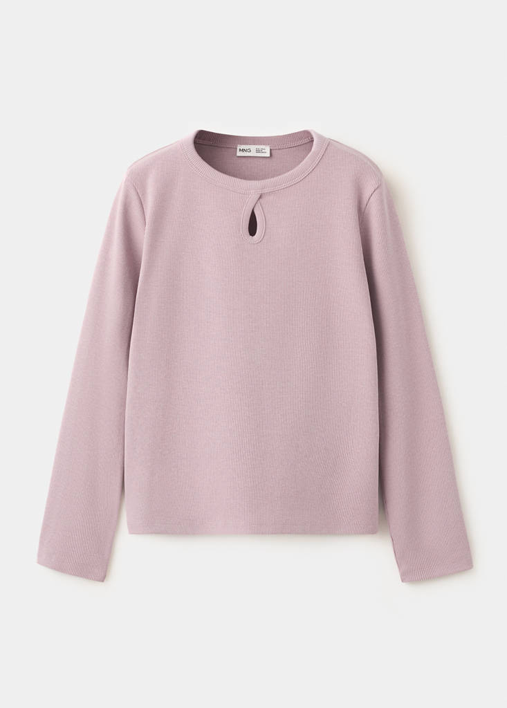 Long-sleeved t-shirt with cut-out — Light/Pastel Purple