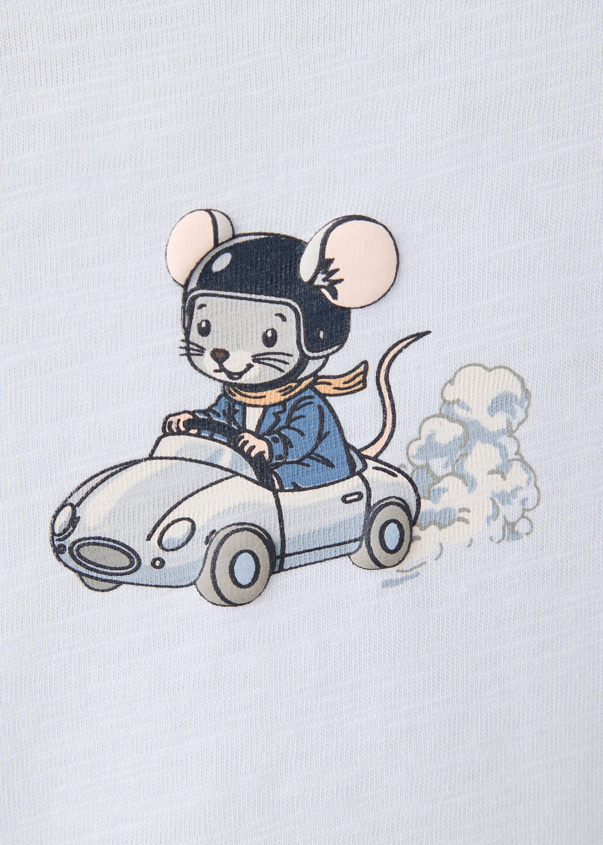 Printed cotton-blend t-shirt — Blue