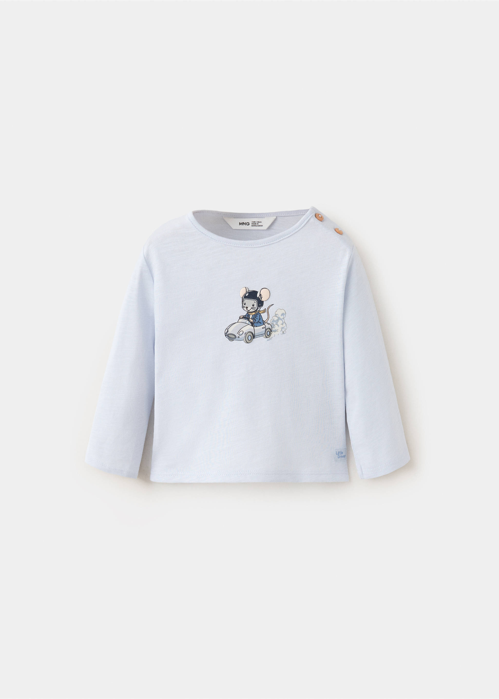 Bedrucktes Baumwoll-T-Shirt - Artikel ohne Model, Blau. Ref: 37014436-00.