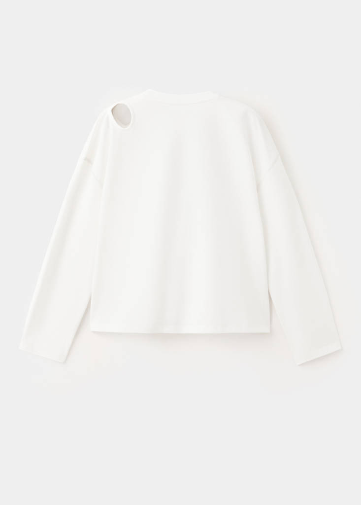 Printed T-shirt with slit detail — Off White