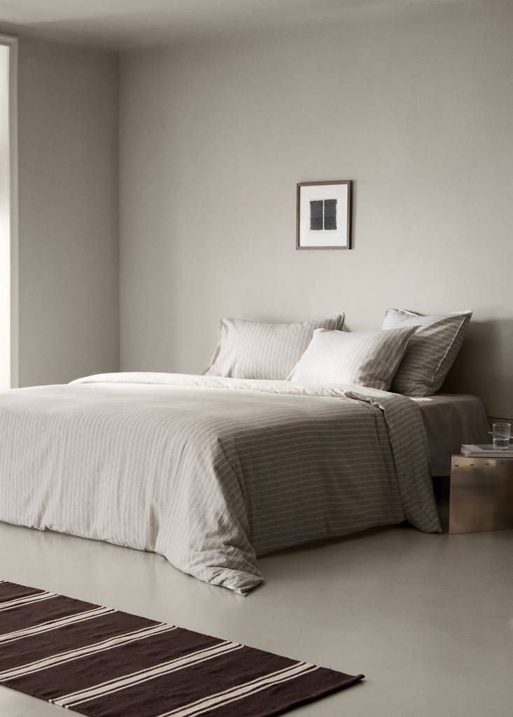 Linen and cotton duvet cover for 135/140 cm bed — Sand