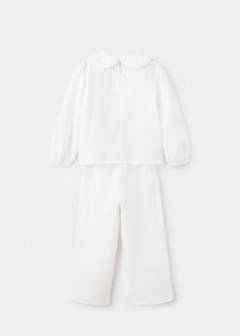 Full cotton textured pyjamas set — Off White 3
