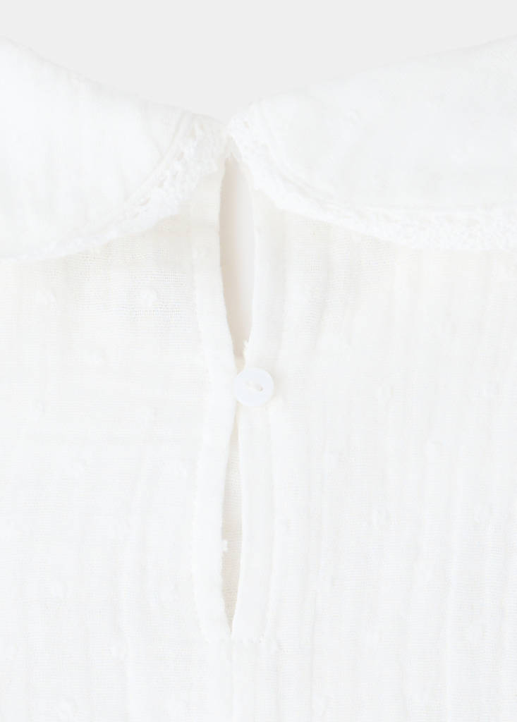 Full cotton textured pyjamas set — Off White
